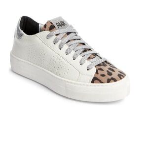 P448 Thea Python Roccia White Leather Platform Sneakers